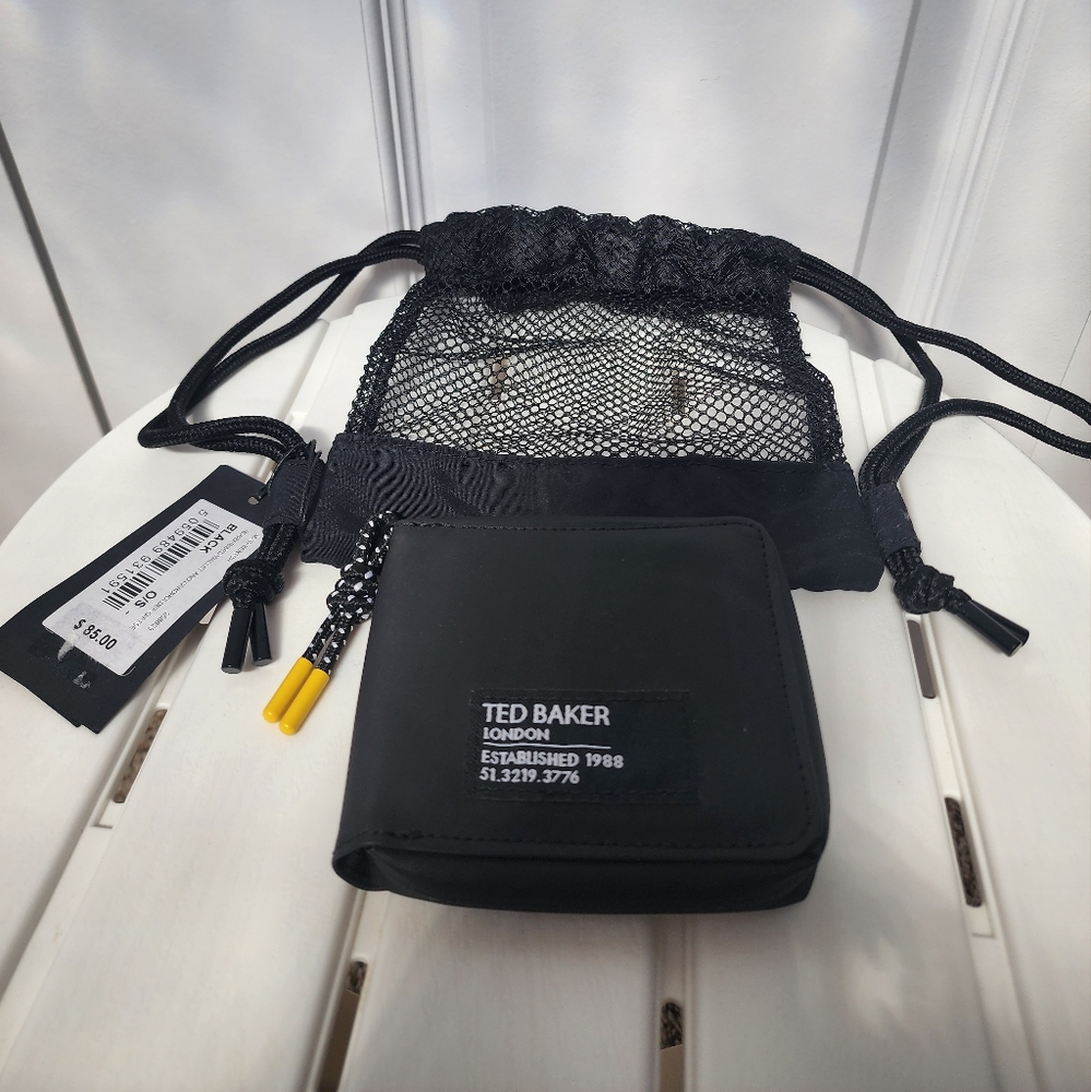 Ted Baker Black Wallet with Mesh Bag